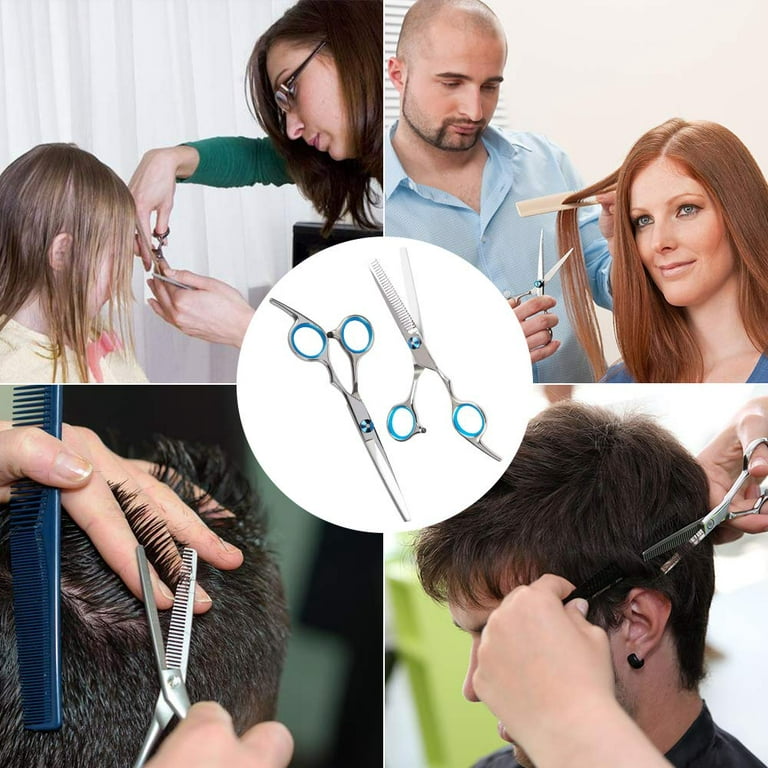 6.5 Hair Scissors White Comb Hair Cutting Hairdressing Scissors Scissors  Shears Kit Hairdressing Three-Piece Set for Men Women Barber Kids Adults