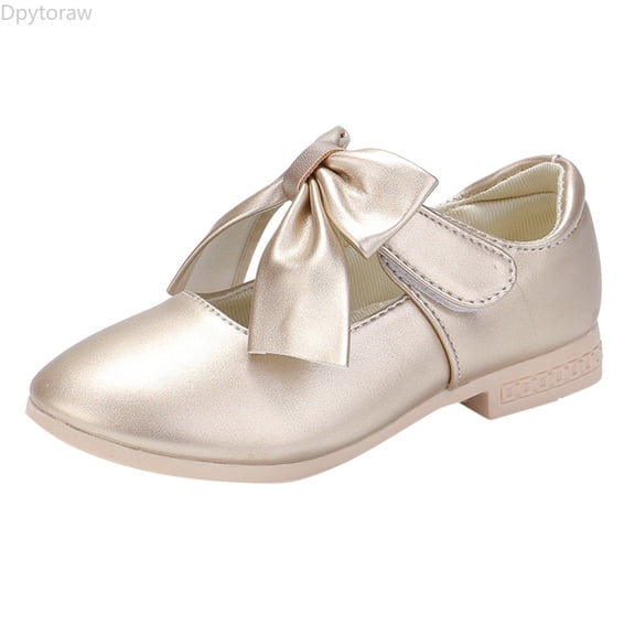 Dpytoraw Children Shoes White Leather Shoes Bowknot Girls Princess Shoes Single Shoes Performance Shoes Girls Sports Shoes Size 11