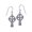 Blue, variant on Sterling Silver Celtic Cross Dangle Earrings with Purple Amethyst Stones