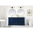 thumbnail image 6 of Elegant Decor Clarence 72" Solid Wood and Metal Double Bathroom Vanity in Blue, 6 of 8