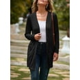 thumbnail image 3 of YOGAFOX Women's Fall Lightweight Open Front Cardigan Long Sleeve Button Down Loose Outwear with Pockets S-XXL, 3 of 5