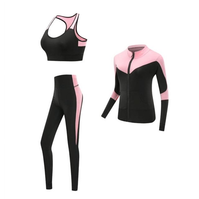 Ropa Deportiva de secado rápido para mujer, conjunto de ropa de yoga para gimnasio, traje de abrigo, sujetador, camiseta y leggings para entrenamiento, 2019