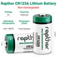 thumbnail image 2 of Batería de litio Rapthor CR123A de 3 V, 1650 mAh, paquete de 16, 2 of 9