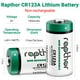 thumbnail image 2 of Batería de litio Rapthor CR123A de 3 V, 1650 mAh, paquete de 16, 2 of 9