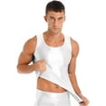 thumbnail image 5 of ZDHoor Mens Glossy Smooth Tank Top Stretchy Sleeveless Gym Workout Vest Tops White XL, 5 of 7