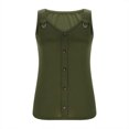 thumbnail image 4 of Summer Tops, Cotton Tank Casual Sleeveless Buttoned V Neck Comfort Colors Tank Womens Tops White For Women Eyelet Tops Long Sleeve Woman Graphic Tees Athletic Tops Casual (XL, Army Green) ZMTing, 4 of 4