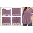 thumbnail image 6 of WellSize Plus Size Blouses for Women V Neck Curved Hems Tunic Tops Casual Long Sleeve Botton Fall Shirts, 6 of 9