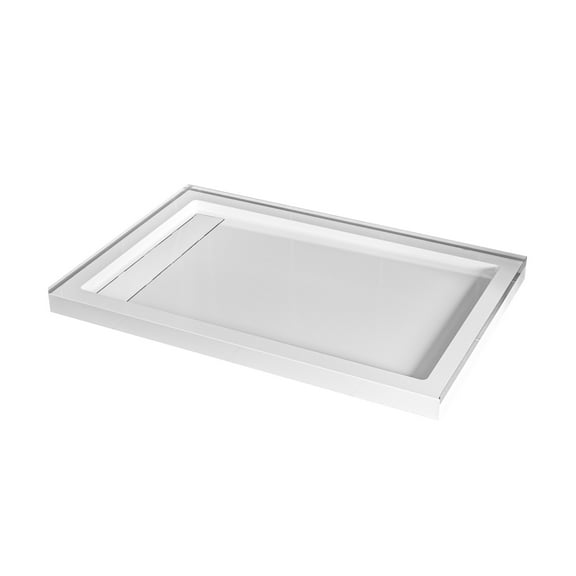 Marquette 48 x 32 Shower Pan Base with Reversible Drain in Glossy White