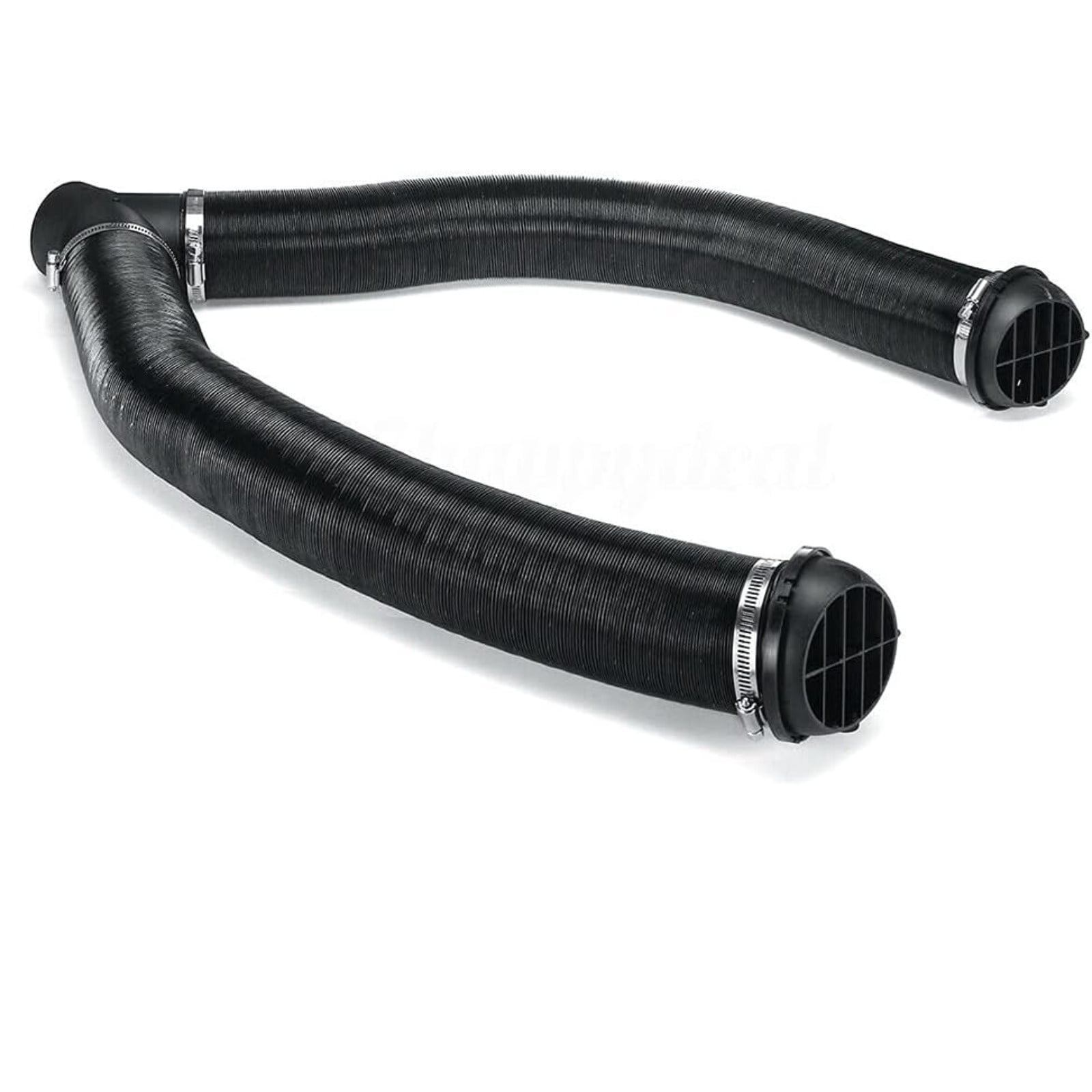 60mm Diesel Parking Heater Warm Air Vent Kit with 2 Flexible Duct Hoses Y Shape Connector 2 Round Air Outlets and 4 Clamps