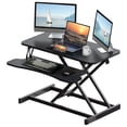 thumbnail image 3 of GDF Studio 32" Standing Desk Converter, Height Adjustable Sit-to-Stand Riser for Dual Monitors and Laptops, Black, 3 of 8