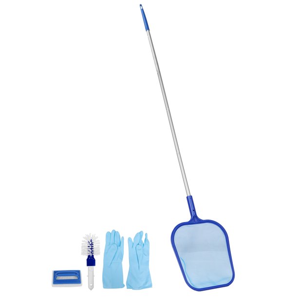 Leaf Skimmer, Pool Cleaning Tool Leaf Rake Net With Combined Long Rod For Swimming Pools For