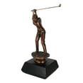 thumbnail image 6 of Professional Golfer Swinging Golf Club On A Tee Bronze Electroplated Statue, 6 of 8