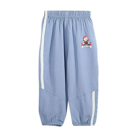 

ATOGUTA Boys Joggers Pants Elastic Waist Casual Jogging Trousers Bottom for Kids Light Blue Size 2T-8