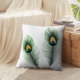 thumbnail image 4 of LALILO Throw Pillow Covers Stock Peacock Feather Transparent Cushion Cover 18" x 18", 2 Pack, 4 of 6
