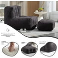 thumbnail image 3 of Fluffy Bean Bag Chair, Comfortable Bean Bag for Adults and Children, Super Soft Lazy Sofa Chair with Memory Foam and Ottoman, Indoor Modern Focus Bean Bag Chair for Living Room, Bedroom, Apartment, 3 of 14