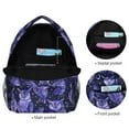 thumbnail image 4 of School Backpack Lightweight Multipocket College High Middle Student Bag 15L Watercolor Owls and Moon, 4 of 9