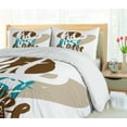 thumbnail image 5 of Ambesonne But First Coffee Duvet Cover Sets, Sketchy Paint Art, 2-King, Brown Dusk Teal, 5 of 6
