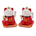 thumbnail image 4 of Lucky Cat Ornament, Widely Applicable Solar Light Receiving Panel Cat Sculpture  For Car Dashboard Red, 4 of 8