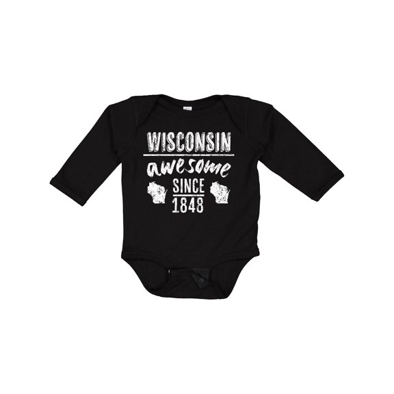 Inktastic Wisconsin Awesome Since 1848 Boys or Girls Long Sleeve Baby Bodysuit
