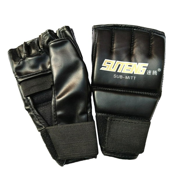 Gants de Combat de Boxe Demi-Doigt MMA Gants d'Entraînement pour Adultes
