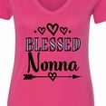 thumbnail image 4 of Inktastic Blessed Nonna Grandma Women's V-Neck T-Shirt, 4 of 5