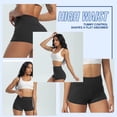 thumbnail image 2 of Pantalones cortos moteros QGGQDD de cintura alta, 3/5/8, negros para mujer, paquete de 3, 2 of 5