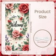 thumbnail image 2 of Floral Theme Welcome Banner Rose Pattern Welcome Backdrop Heart Design Lavender Accent Garden Background for Home Entrance Wedding Reception Garden Party, 2 of 9
