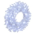 thumbnail image 4 of Vickerman 30" Flocked White Wreath,  Warm White Single Mold LED Italian mini Lights, 4 of 7