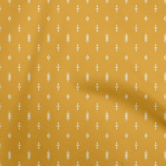 oneOone Cotton Silk Yellow Fabric Tribal Sewing Material Print Fabric By The Yard 42 Inch Wide