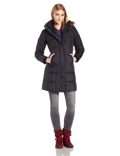 tommy hilfiger long hooded down coat
