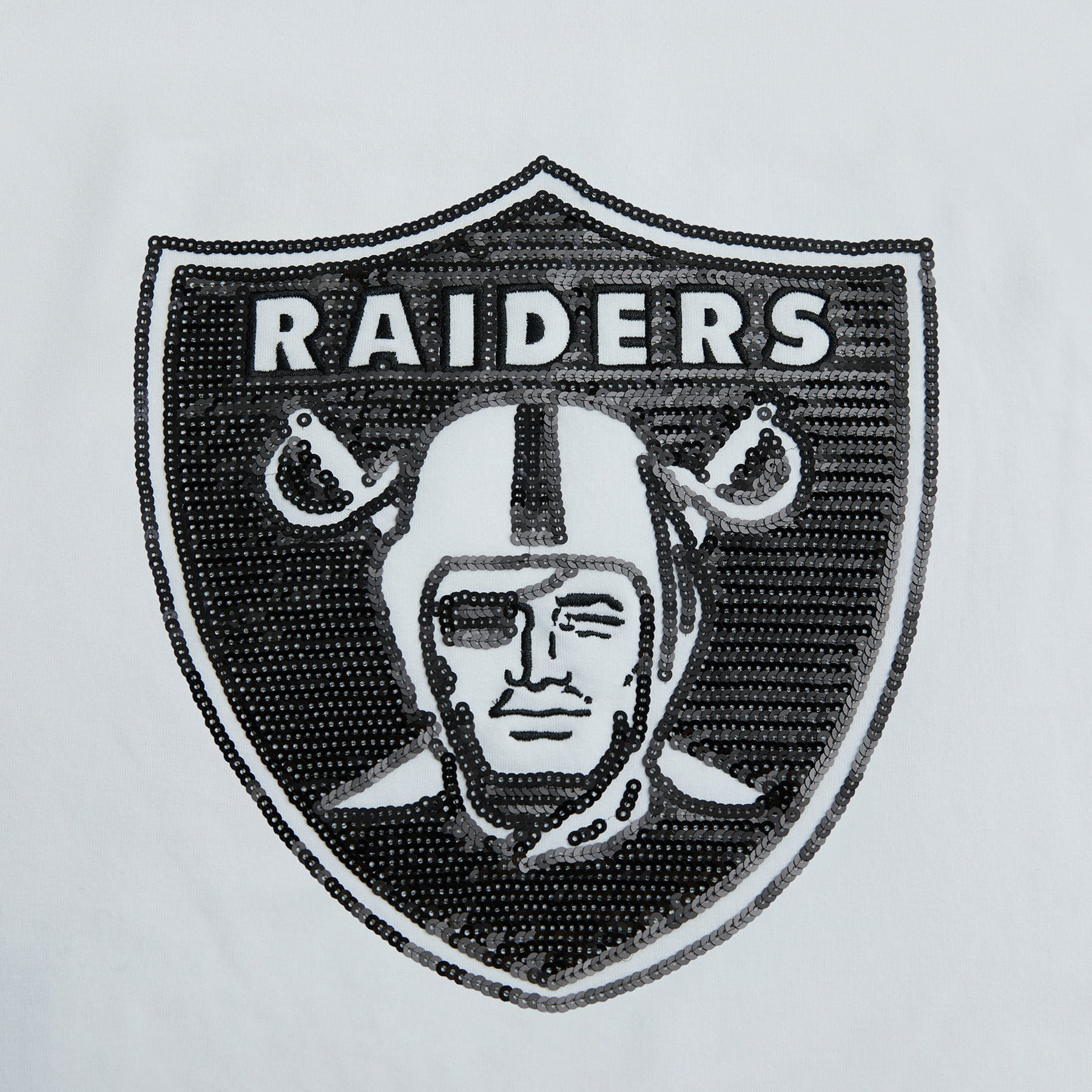 NFL Womens Las Vegas Raiders Cozy Sequin Crew Neck Sweatshirt