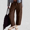 thumbnail image 3 of GXIPO Womens Mid Rise Cord Barrel Jeans Casual Baggy Wide Leg Corduroy Cropped Ankle Pants with Pockets Brown L, 3 of 7
