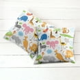 thumbnail image 2 of Ambesonne Animal Throw Pillow Cover 2 Pack, Cartoon Giraffe Zebra Turtle, 20", Multicolor, 2 of 6
