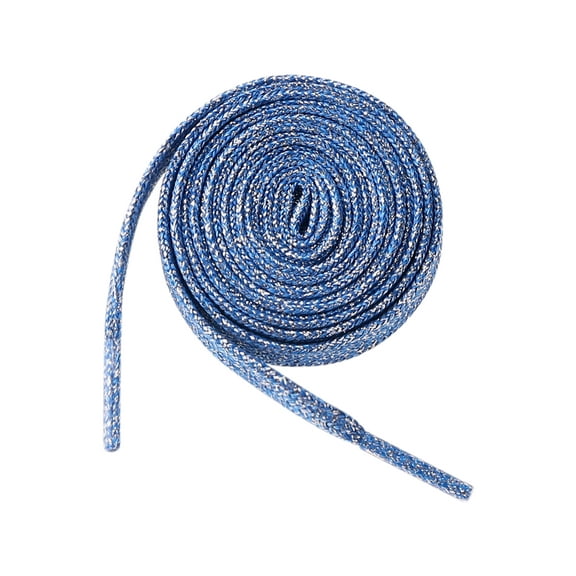 INSPIRE CHIC 1 Pair Glitter Shiny Metallic Flat Shoelaces Colorful Sequin Sparkling Shoestrings Laces for Sneakers Royal Blue 100cm/39.37"