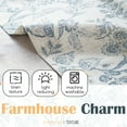 thumbnail image 7 of Curtainking Double Layer Kitchen Valance 50x16 inch Farmhouse Floral Botanic Valance for Kitchen Living Room Rod Pocket 1 Panel Floral Blue on Beige, 7 of 7