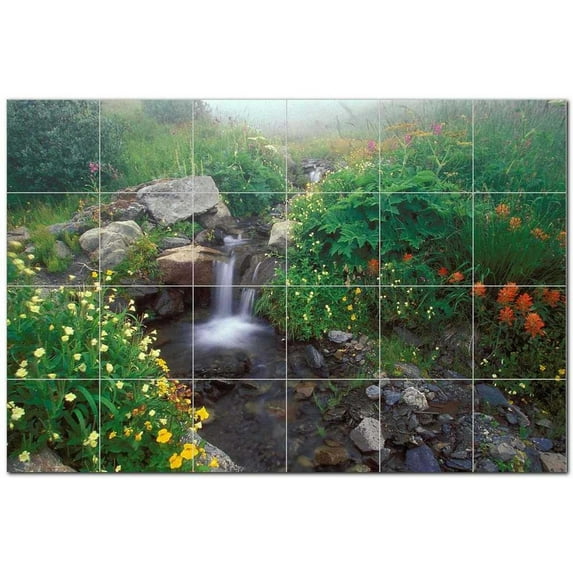 Waterfalls Picture Ceramic Tile Mural Kitchen Backsplash Bathroom Shower 406272