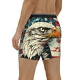 thumbnail image 6 of Mens Underwear, Retro American Eagle Mens Underwear Boxer Briefs, Soft Breathable Underwear Long Leg For Men, 6 of 8