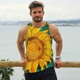 thumbnail image 6 of Qekee Vibrant Sunflower Painting Print Men's Workout Tank Tops,Sleeveless Muscle Gym Shirt Quick Dry, Men's Gym Training Athletic Workout Shirts -XX-Large, 6 of 7