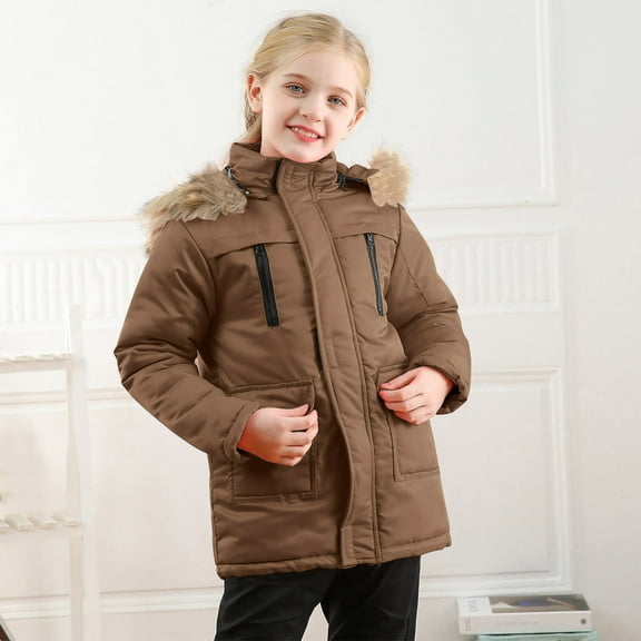 Toddler Boy Winter Coat Kids Puffer Jacket with Pocket Zipper Winter Hoodies Coat Long Sleeve Windproof Puffer Jacket Kids Boys Winter Coat Size 4T