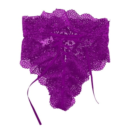 

Mackneog High Rise Underwear Women Ladies sSexy Temptation Underwear Lace Straps Hip-up Bow Sexy Panties Polyester Lace Thong Plus Size Panties