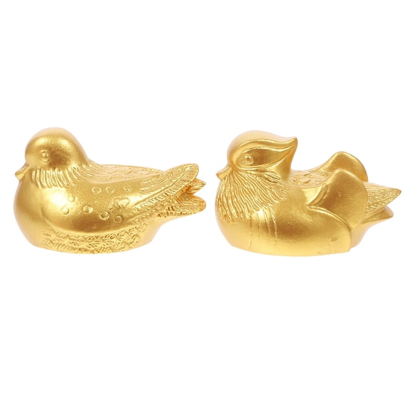 MERRYHAPY Decorative Figurine Sculptures, 1 Pair Golden Resin Home Decor Statues for Living Room