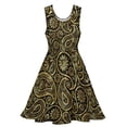 thumbnail image 3 of 2024 Vestidos Oversized Summer Dress Skate Printed Casual Waist High Dresses Beach Black And Gold Dress Print Paisley Vintage, 3 of 7