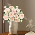 thumbnail image 6 of 12.6in Artificial Peony Flower Bouquet - Dusty Rose & Blush Pink Silk Flowers with Greenery,Wedding Bouquets for Bride,Bridesmaid,Table Centerpieces,Home Decor,Party,DIY Floral Arrangements, 6 of 7
