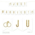 thumbnail image 1 of Just Married! Gold Glitter Wedding Pennant Party Banner, 1 of 2