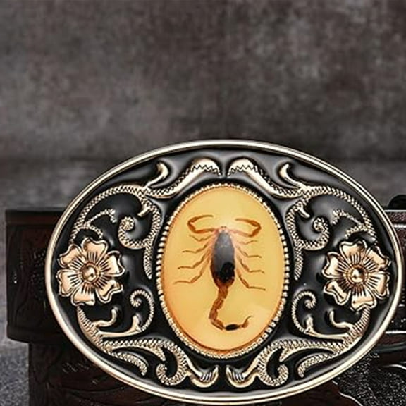 JGJJUGN Glow in The Dark Scorpion Belt Buckle Gothic Fashion, Unique Illuminated Scorpion Clasp for Belts, Night Glowing Scorpion Fashion Belt Buckle Gift Idea