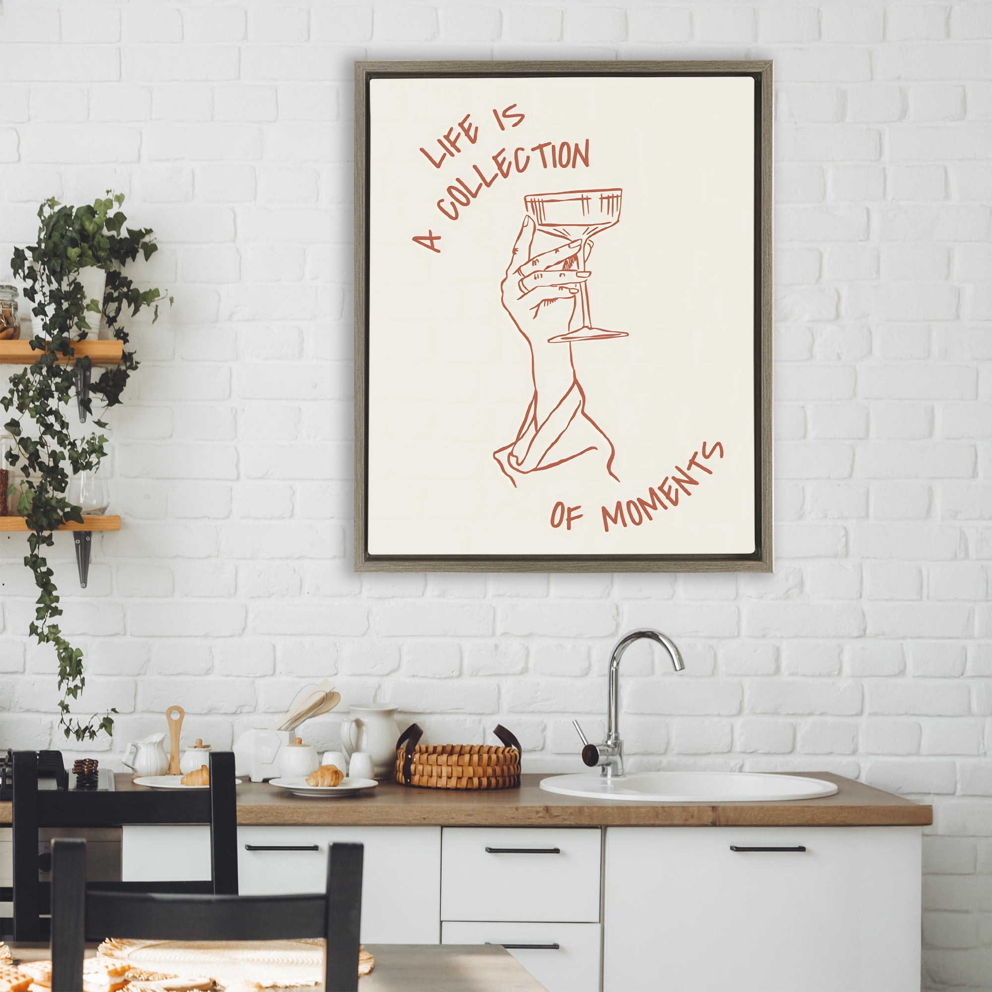 Stupell Industries Life Is A Collection of Moments Toast Brown Framed Floater Canvas Wall Art, design by The Prints Vibe