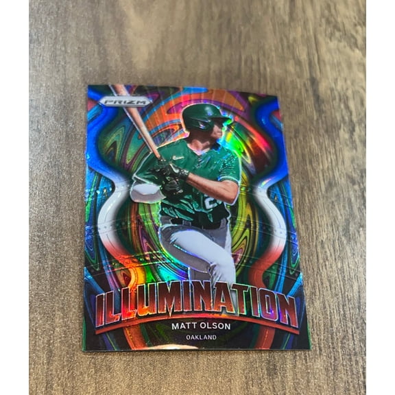 Matt Olson MLB Oakland Athletics 2022 Panini Prizm - Illumination Red/White/Blue Prizm IL-12 trading card