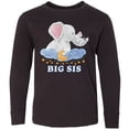 thumbnail image 3 of Inktastic Big Sis Cute Elephants with Moon and Stars Long Sleeve Youth T-Shirt, 3 of 5