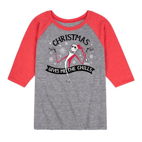The Nightmare Before Christmas - Christmas Chills - Toddler And Youth Raglan Graphic T-Shirt