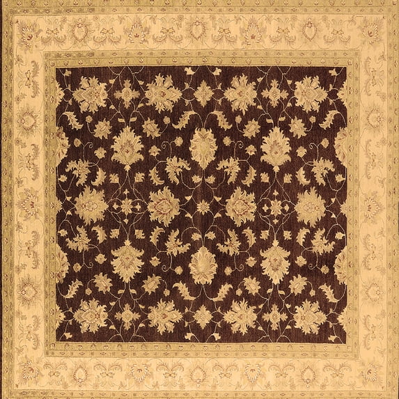Ahgly Company Indoor Square Oriental Brown Industrial Area Rugs, 4' Square